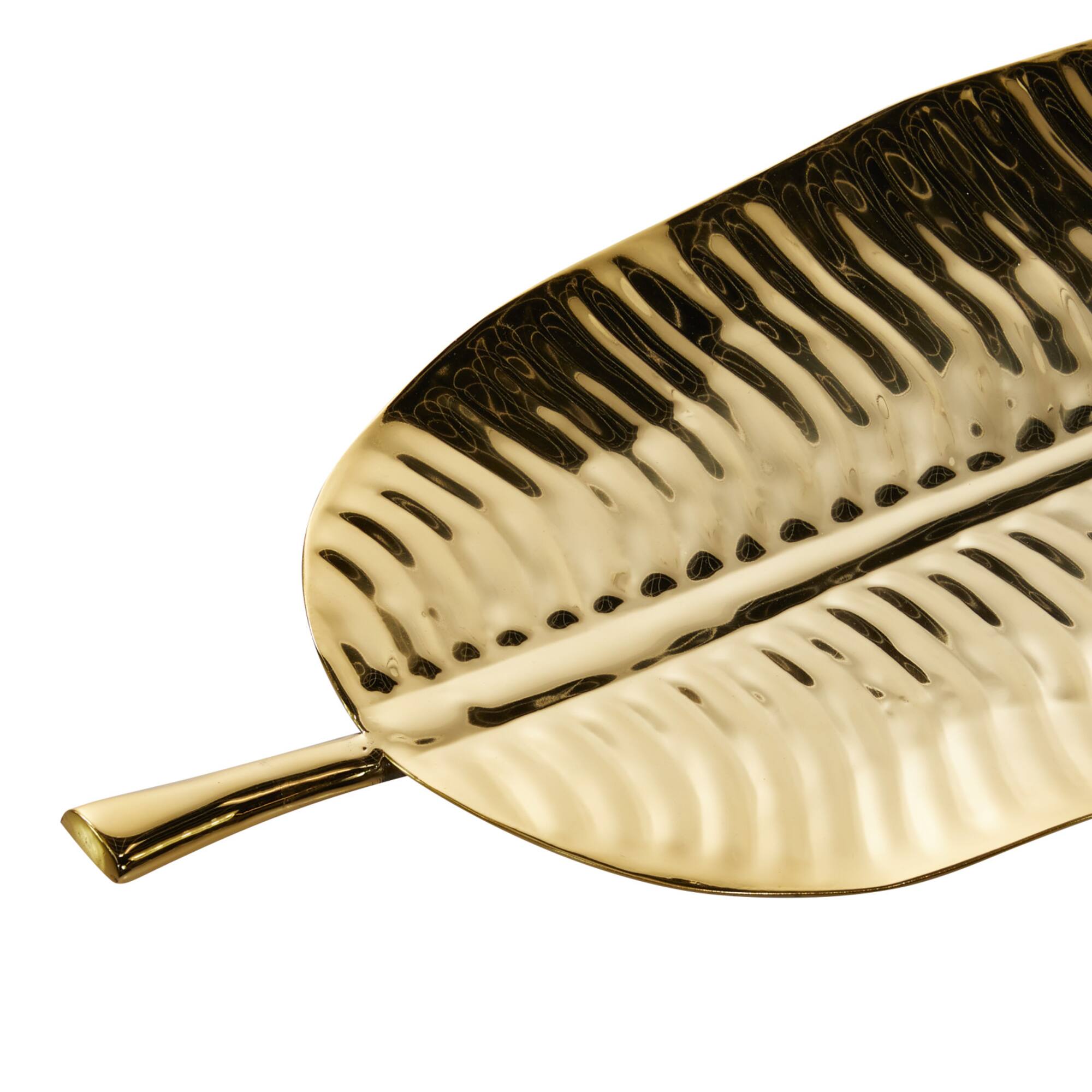Set of 2" Gold Metal Contemporary Tray, 26" x 11"